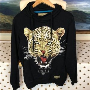 Entree lifestyle fierce leopard hoodie medium